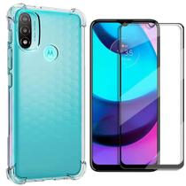 Capinha Capa Tpu Silicone + Pelicula Protetora 3D Para Moto E20