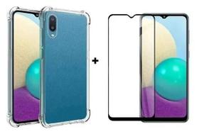 Capinha Case Anti impactos Samsung Galaxy A02 e Película 3d de Vidro