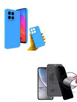 Capinha Case Aveludada + Película Fosca Privacidade Moto Edge 60 Fusion