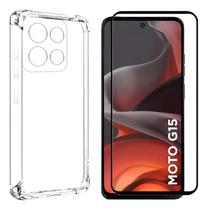Capinha Case Para Moto G15 Anti Choque + Película de Cerâmica 9D