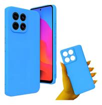 Capinha Case Silicone Aveludada Azul Claro Para Moto Edge 60 Fusion