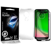 Capinha Celular Transparente Moto G7 Play XT1952 5.7 + 2 Pel Vidro 3d - Cell In Power25 - Motorola Capinha Celular Transparente Moto G7 Play XT1952 5.7 + 2 Pel Vidro 3d - Cell In Power25 - Motorola