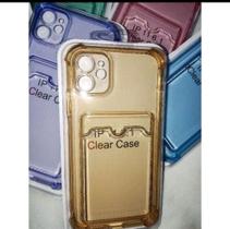 Capinha Clear Case com suporte de cartao para iPhone 11