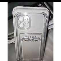 Capinha Clear Case com suporte de cartao para iPhone 12