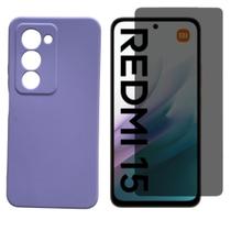 Capinha Colorida Xiaomi Redmi 15 + Pelicula 3D Privativa