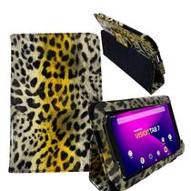 Capinha com estampa de oncinha amarela com suporte para Vision tab 7 Polegadas
