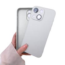 Capinha Compatível com iPhone 13 Silicone Vidro Fosco com Proteção Camera Lentes de Safira Capinha Compatível com iPhone 13 Silicone Vidro Fosco com Proteção Camera Lentes de Safira