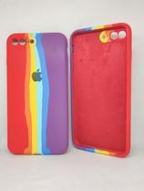 Capinha compatível com o modelo Iphone 7 Plus e Iphone 8 Plus arco-íris - Silicone Case
