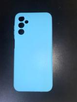 Capinha compatível com Samsung A145G siliconada cor azul claro fosco
