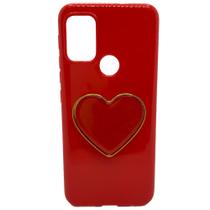 Capinha De Celular P/ Motorola Moto G20 XT2128-1 Com Suporte Coração