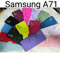 Capinha de celular Para Samsung A71 Em Silicone Aveludo Com Proteção Da Câmera Com Pop Socktç