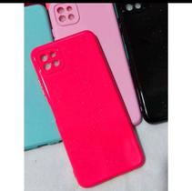 Capinha de celular Samsung A22 5G Silicone Case cor rosa néon