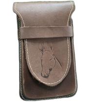 Capinha de Couro Para celulares com desenho de cavalo ou mangalarga