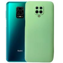 Capinha de Silicone Compativel com Xiaomi Redmi Note 9S - Verde / Capa Lisa Colorida Aveludada Protege Lentes Camera - Malis Case