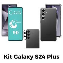 Capinha de Silicone TPU + Película de Cerâmica + Película de Câmera para Samsung Galaxy S24 Plus