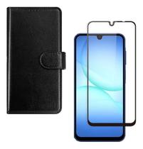 Capinha Estojo Carteira Flip + Película 3D Vidro para Samsung Galaxy A25 5g