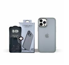 Capinha Fosca + Película privacidade iPhone 15 pro Max Cor:Cinza