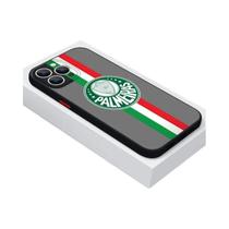 Capinha Fosca Translúcida Verde Palmeiras para iPhone 15/14/13/12/11