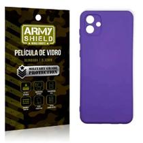 Capinha Lilas Samsung A04e + Pel. Vidro 3D ArmyShield