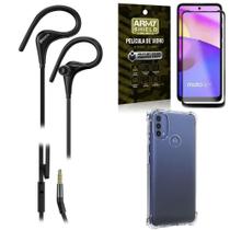 Capinha Moto E40 + Fone Sport Hs92 + Pelicula 3D