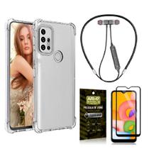 Capinha Moto G30 + Fone Bluetooth Neckband + Película 3D - Armyshield