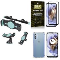 Capinha Moto G31 + Suporte Veicular 3 Em 1 + Película 3D