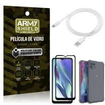 Capinha Moto G50 5G + Cabo Usb Tipo C 2M + Película 3D