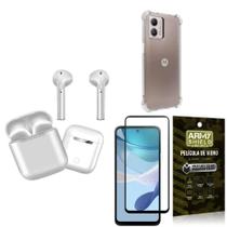 Capinha Moto G53 + Fone De Ouvido Bluetooth + Película 3D - Armyshield