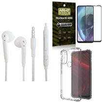 Capinha Moto G71 + Fone de Ouvido + Película 3D