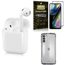 Capinha Moto G82 + Fone Ouvido Bluetooth Ly122 + Película 3D - Armyshield