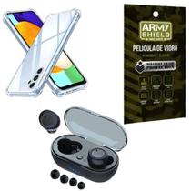 Capinha para Galaxy A15 + Fone Bluetooth + Pelicula de Vidro 3D - Armyshield