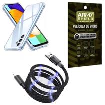Capinha para Galaxy A35 + Cabo Tipo-C Magnético + Película 3D - Armyshield