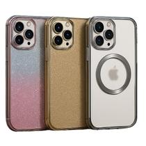 Capinha para Iphone Kit 3 Glitter Transparente Magnetica