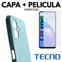 Capinha + Película Hidrogel Para Celular Tecno Spark Go 2