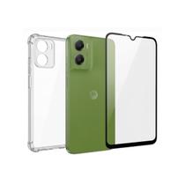 Capinha + Película Para Moto G06 Frontal 3D Vidro Temperado Capinha + Película Para Moto G06 Frontal 3D Vidro Temperado