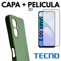 Capinha + Película Vidro 3D Para Celular Tecno Spark Go 2