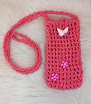 Capinha porta celular artesanal em crochê