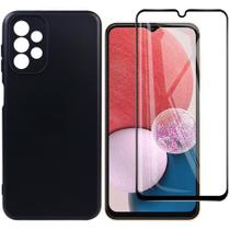 Capinha Preta para Samsung A13 4G + Película de Vidro 3D