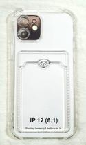 Capinha Proteção de Camera e Porta Cartão Compativel com iPhone 12 6.1 Translucida