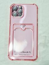 Capinha Proteção de Camera e Porta Cartão Compativel com iPhone 12 Pro Max 6.7 Translucida