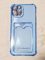 Capinha Proteção de Camera e Porta Cartão Compativel com iPhone 12 Pro Max 6.7 Translucida