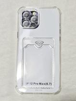 Capinha Proteção de Camera e Porta Cartão Compativel com iPhone 12 Pro Max 6.7 Translucida