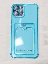 Capinha Proteção de Camera e Porta Cartão Compativel com iPhone 12 Pro Max 6.7 Translucida