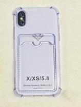 Capinha Proteção de Camera e Porta Cartão Compativel com iPhone X / XS 5.8 Translucida