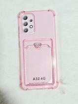 Capinha Proteção de Camera e Porta Cartão Compativel com Samsung A32 4G 6.4 Translucida
