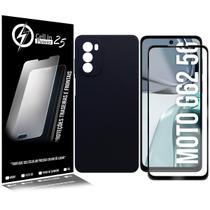 Capinha Proteção Veludo Compatível Moto G62 XT2223 6.5 + Película Vidro 3d Full - Cell In Power25