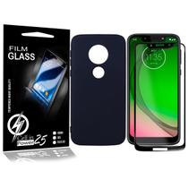 Capinha Proteção Veludo Moto G7 Play XT1952 5.7 + Pel Vidro 3d Full - Cell In Power25