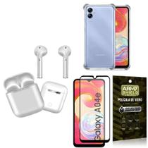 Capinha Samsung A04E + Fone De Ouvido Bluetooth + Película