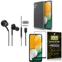 Capinha Samsung A13 5g + Fone de Ouvido Intra Auricular Preto + Película 3D