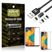 Capinha Samsung A20 + Cabo Magnético 2M + Pelicula 3D Army - Armyshield